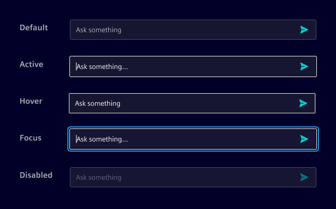 Chat input interaction states