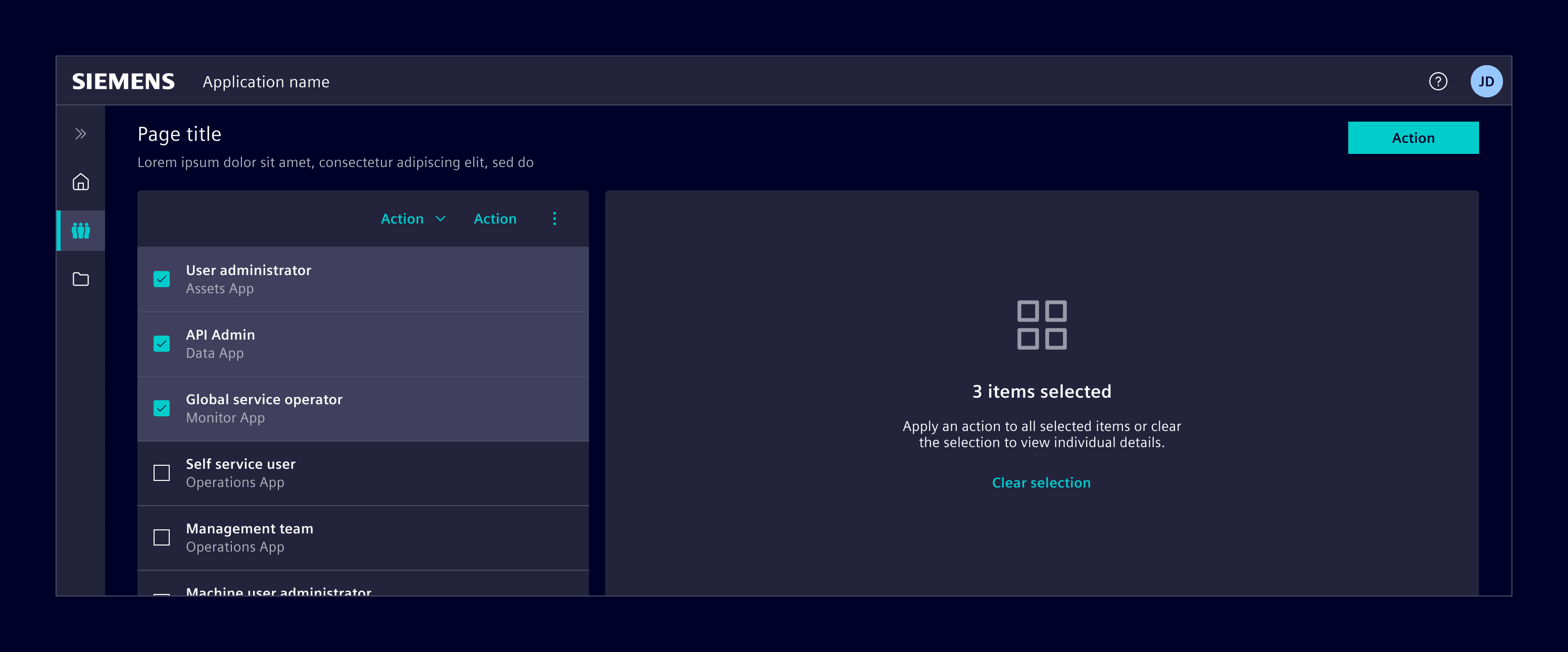 Main-detail bulk actions