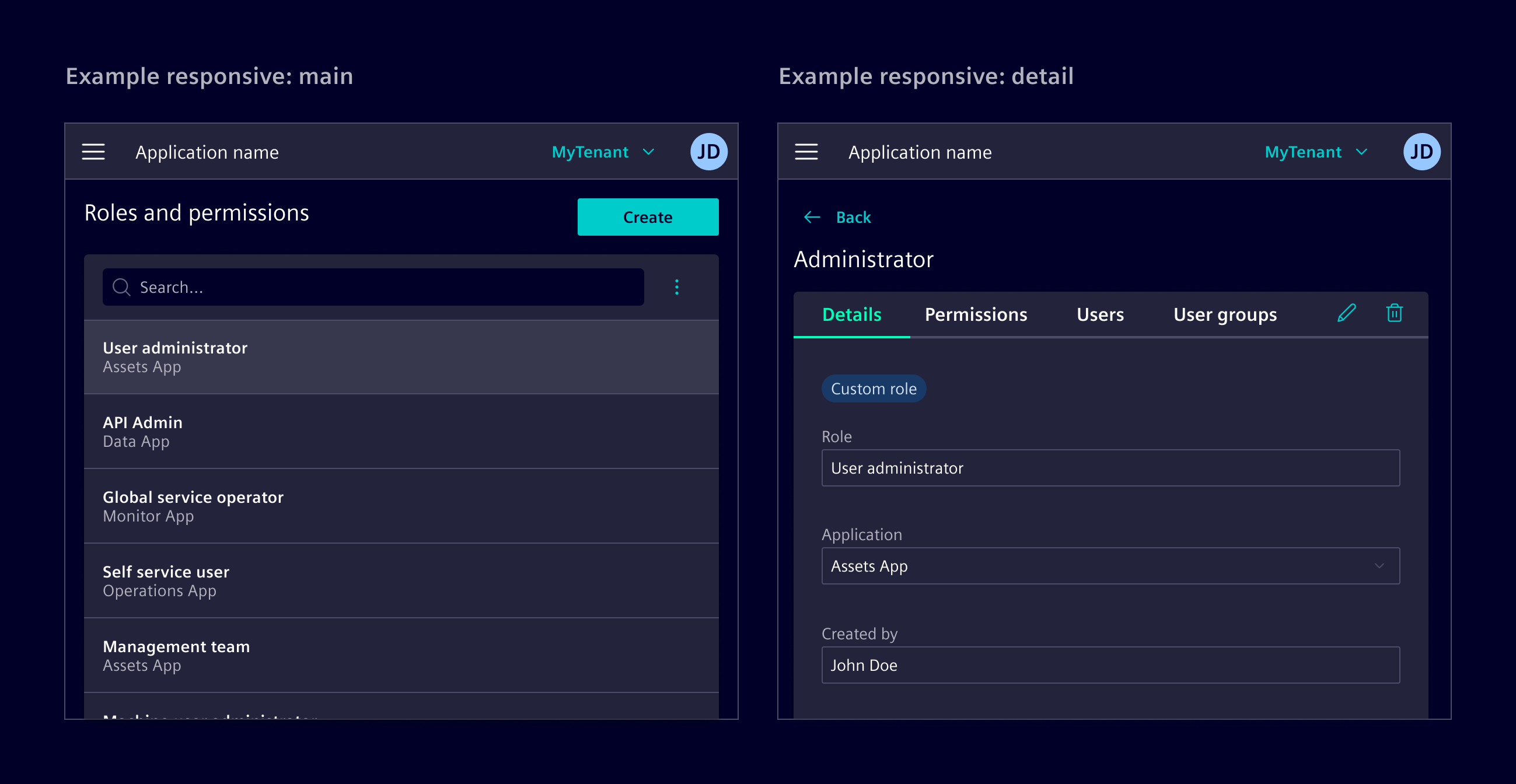 Main-detail responsive