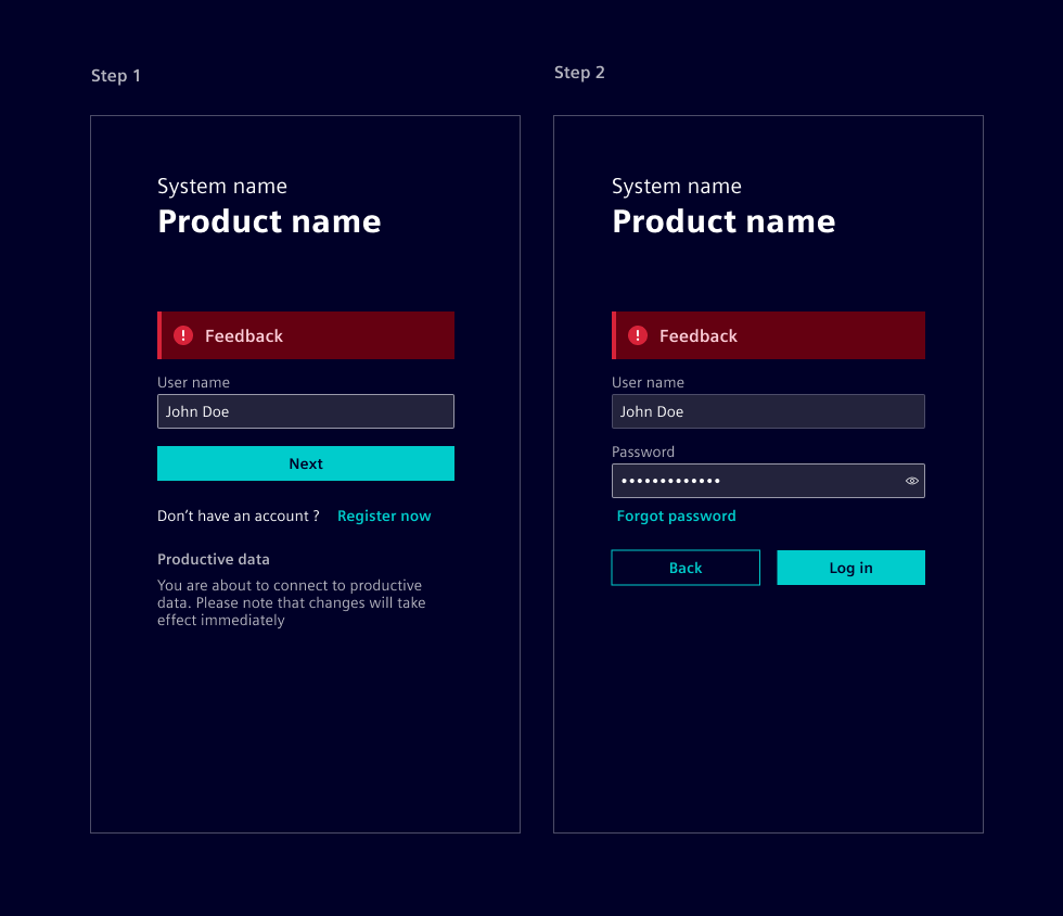 Landing page - Login 2 steps notifications