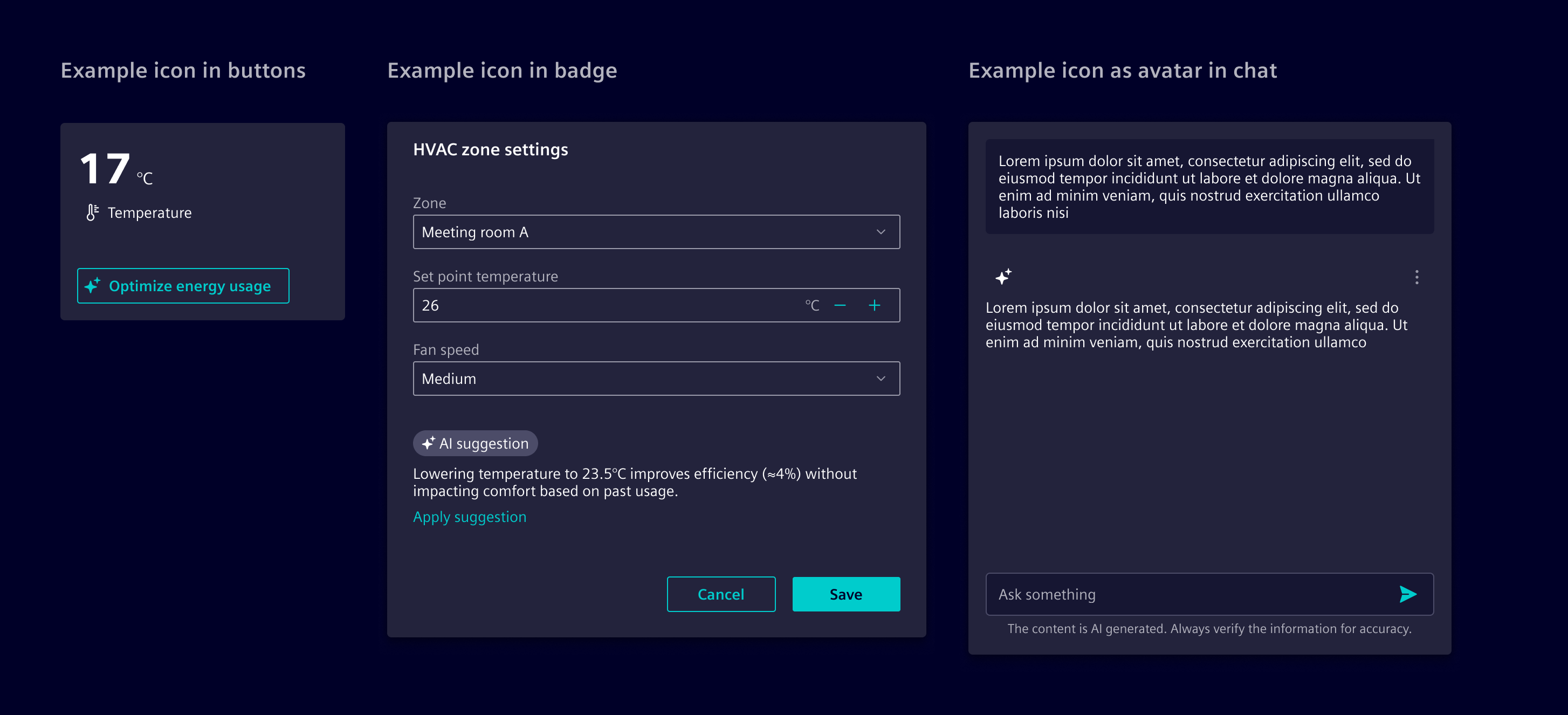 AI icon usage examples